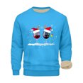 thumbnail image 2 of Blusas y camisas de cuello redondo y manga larga para hombre, blusa de poliéster con estampado navideño de copa de vino y terciopelo., 2 of 6