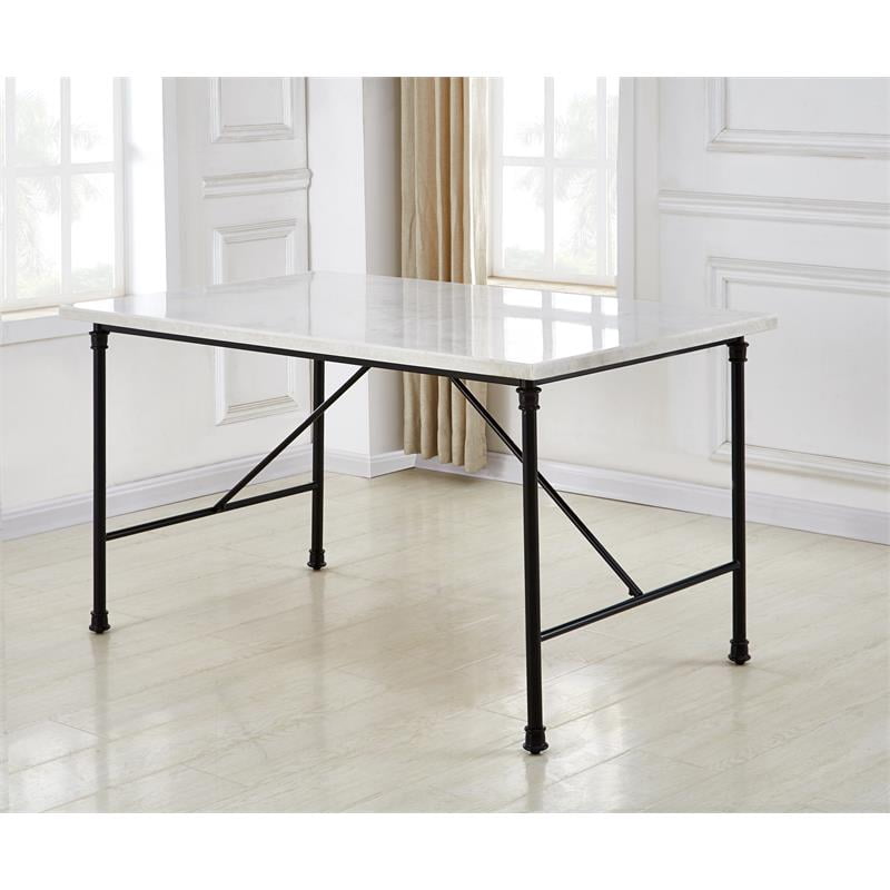 Steve Silver Claire White Marble Top Rectangular Dining Table Walmart