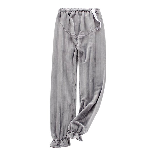 ShomPort Women’s Maternity Pants Adjustable Comfy Fuzzy Pajama Pants Winter Warm Fleece Lounge Pants Sleepwear
