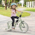 thumbnail image 2 of Costway 14" Kids Bike with Adjustable Saddle Handlebar Removable Training Wheels Handbrake Green, 2 of 10