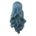 thumbnail image 3 of SUCS Human Hair Wigs For Women Black Color Natural Lace Hair Sexy Women Cosplay Wavy Curly Synthetic Wig Fashion Dark Blue, 3 of 5