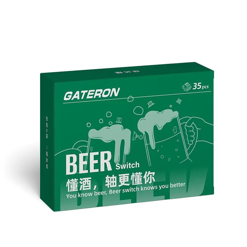 GATERON Beer Keyboard Switches, Tactile Pre Lubed 5 Pins 50gf for MX Mechanical Gaming Keyboard Key Switches(35PCS)