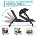 thumbnail image 3 of Yoleny Chaise Longue de Patio de 26 Pouces de Large avec Roues, Ensemble de 2 Chaises Longues de Piscine avec Dossier Réglable, Chaises Longues d'Extérieur en Textilène Imperméable avec Table d'Appoint pour Patio, Bord de Piscine, Terrasse, Noir, 3 of 7