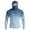Sky Blue, variant on Men's Long Sleeve Sun Shirt with Hood and Mask, Ombre Color Block Design UPF 50 Rash Guard, Lightweight Athletic Top Blue L