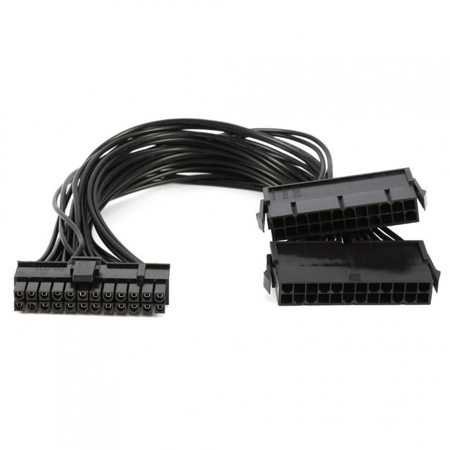 Adaptador de fuente de alimentación dual para minería de 24 pines, conector ATX de 30 cm, 20+4 pines
