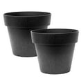 thumbnail image 1 of Tierra Verde 2 Pack Baritone Planter, Self Watering Pot, 18"W x 16"H, Black, 1 of 11