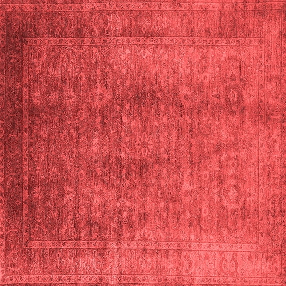 Ahgly Company Indoor Square Oriental Red Industrial Area Rugs, 4' Square