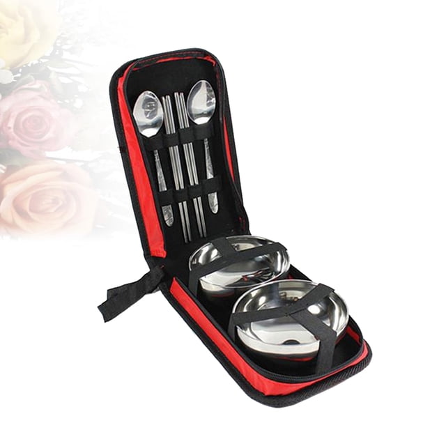 FESTFENDS 7PCS/Set Outdoor Kitchenware Portable Tableware Stainless Steel for Everyday Use for All Users