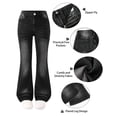 thumbnail image 5 of OYYN Girls Flare Jegging Jeans, Fashion High Rise Baggy Wide Leg Casual Kids Denim Pants Black Sizes 7-14 Y, 5 of 8