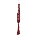 thumbnail image 4 of Hanging Fruit Hammock Wall Mount Handmade Portable Rope Net Storage Basket for Kitchen Wine Red, 4 of 14