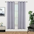 thumbnail image 1 of Haperlare Buffalo Check Plaid Curtains 37"W x 63"L Farmhouse Blackout Window Covering for Living Room Bedroom, Gray White, 2 Panels, 1 of 6
