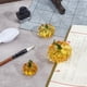 thumbnail image 4 of 3 figuras coleccionables de calabaza, 3 tamaños, pisapapeles de calabaza de cristal dorado, adornos decorativos de calabaza para mesa., 4 of 9