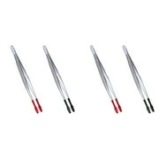 4 Pcs Rubber Tipped Tweezers Soft Tipped Tweezers PVC Coated Soft Flat Tip Lab Industrial Hobby Craft Tweezers Tools