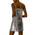 thumbnail image 3 of DARING DIVA Halloween Costume Glitter Sequin Spaghetti Strap Dress XL Multicolor, 3 of 7