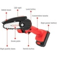 thumbnail image 3 of Mini Electric Chainsaw Cordless 4-inch, Portable Electric Chainsaw Cordless with Battery, Handheld Mini Chain Saw, for Wood Cutting Tree Trimming DIY Gardening Camping (Black, 2Battery), 3 of 7