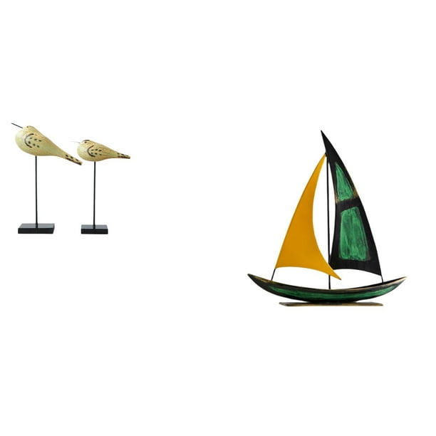 Estatuas de pájaros,Estatuas de pájaros de madera,decoración del hogar,decoraciones de pájaros,Figura de velero,Escultura de velero de hierro para decoración de oficina y hogar,Estatua de