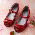 thumbnail image 3 of Kushyshoo Red Girls Dress Shoes Mary Jane 1.5in Low Heel Pumps Wedding Party Princess 1M, 3 of 7