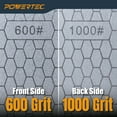 thumbnail image 3 of POWERTEC 2pcs Diamond Sharpening Stone, 600/1000 Dual Grit Diamond Knife Sharpener, 8 inch Honing Stone with Non-Slip Base for Pocket Knife, Scissor, Chisels, Blades, Woodworking, 72247-P2N, 3 of 6