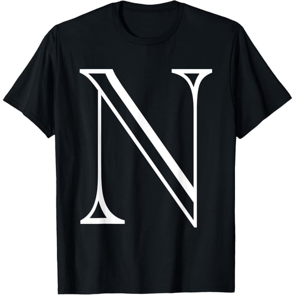 The Letter N Classic Style Capital Alphabet Monogram Initial T-Shirt