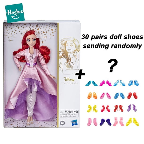 Hasbro 29cm Disney Princess Doll Style Series Ariel Mulan Belle Rapunzel accesorios de moda juguete coleccionable para niñas 1/6 zhangyuxiang LED