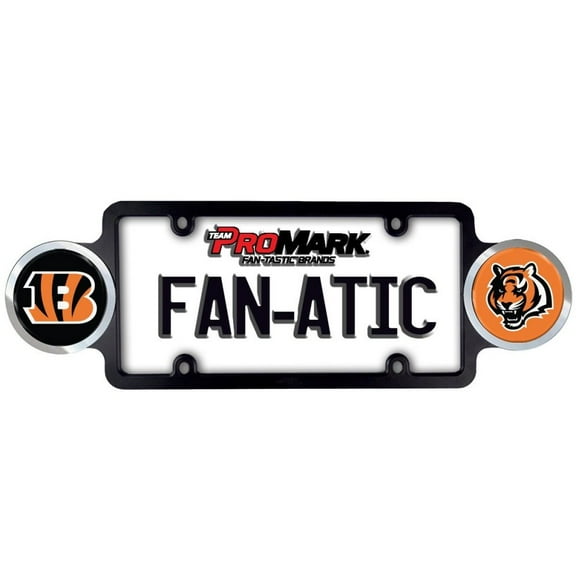 Cincinnati Football Bengals Plastic License Plate Frame with Team Badges