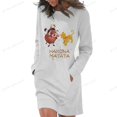 thumbnail image 3 of Vestido tipo túnica con capucha y bolsillos para mujer, estampado del Rey León de Disney, manga larga, sexy, ajustado, con bolso a la cadera, 3 of 5