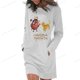 thumbnail image 3 of Vestido tipo túnica con capucha y bolsillos para mujer, estampado del Rey León de Disney, manga larga, sexy, ajustado, con bolso a la cadera, 3 of 5