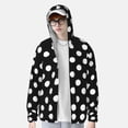 thumbnail image 4 of Fotbe Black and White Polka Dot Men's Women's UPF 50+ Sun Protection Jacket Hooded Cooling Shirt with Pockets Hiking Outdoor Performance-Medium, 4 of 9