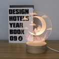 thumbnail image 3 of Creative LED Night Light 3D Small Night Light Bedroom Bedside Light Decoration Atmosphere Light Eye Protection USB Desk Light-QM39, 3 of 6
