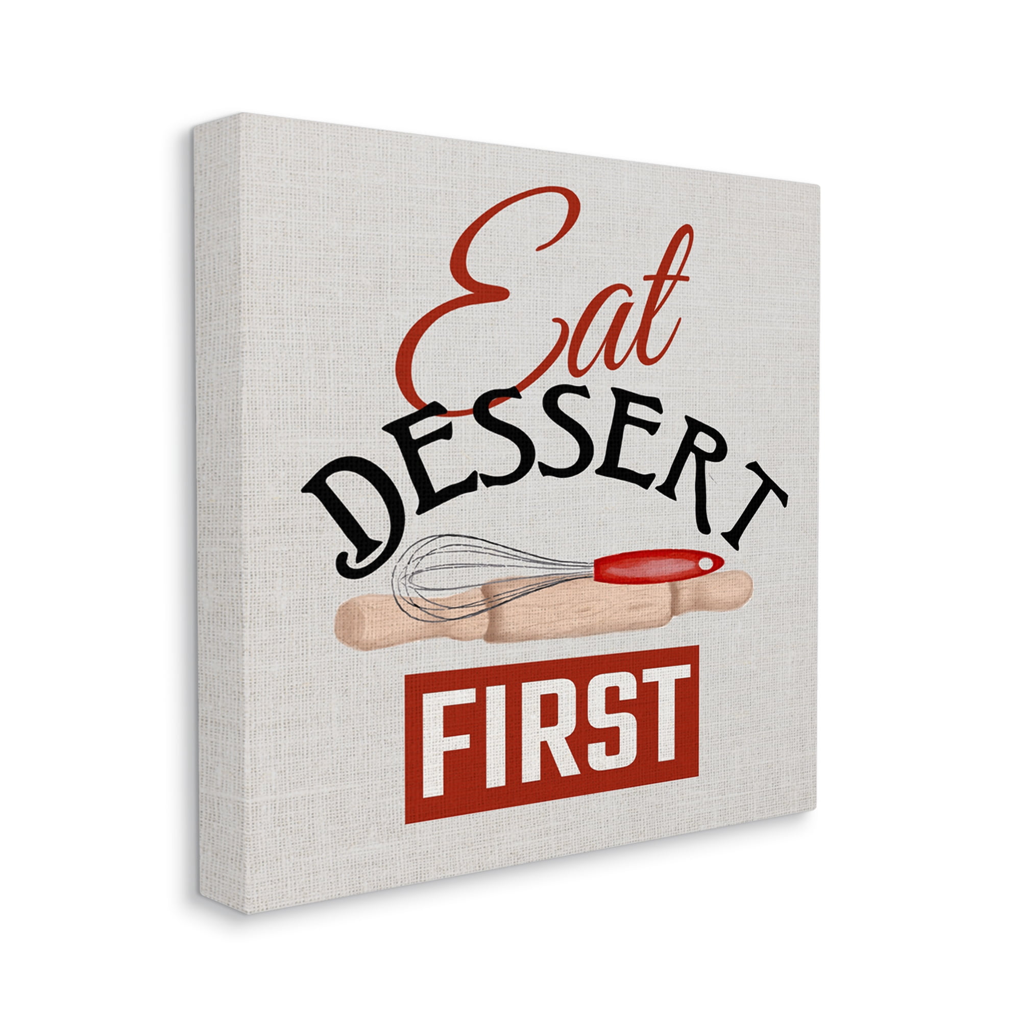 Stupell Industries Eat Dessert First Phrase Food & Beverage Painting Gallery Wrapped Canvas Print Wall Art, 36 x 36