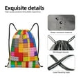 thumbnail image 3 of Kdxio Colorful Plastic Blocks Pattern Print Drawstring Backpack Bag,Waterproof Draw String Back Sack, Gym Drawstring Bags Swim Bag For Unisex, 3 of 5