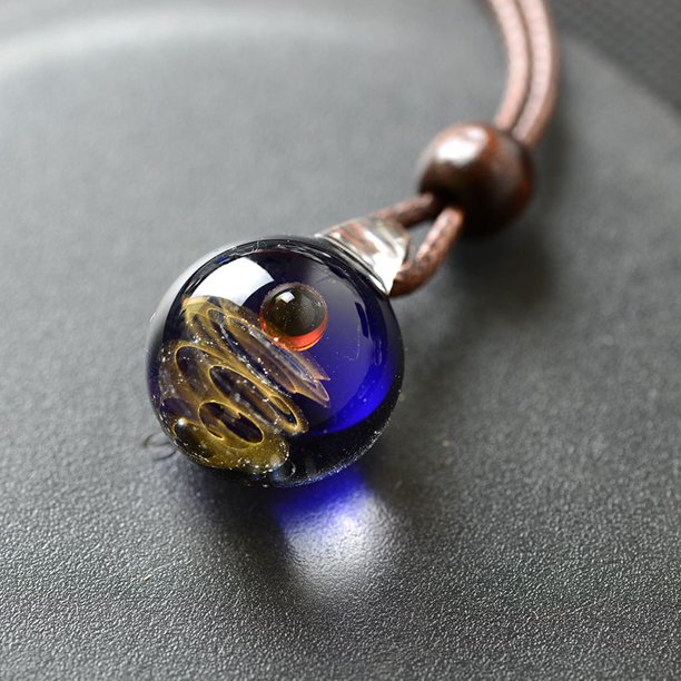 Galaxy pendant sales necklace glass