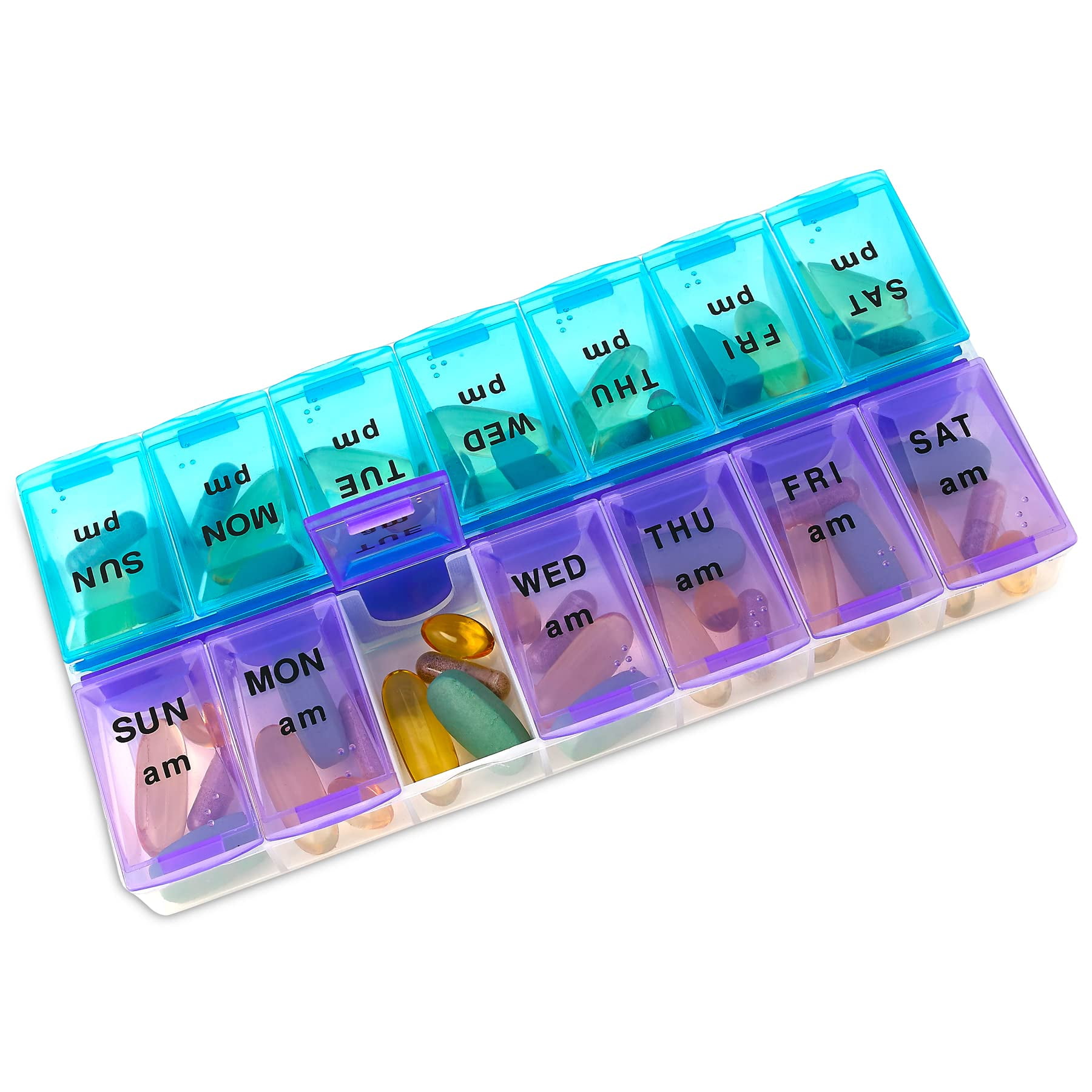 MEDca Weekly Pill Organizer, Twice-a-Day, 1 Pill Organizer Extra Large