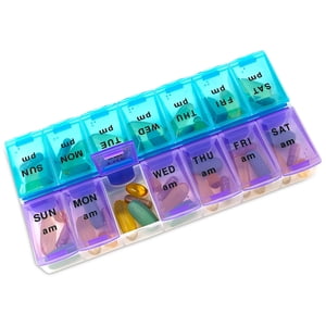 MEDca Weekly Pill Organizer, Twice-a-Day, 1 Pill Organizer Extra Large