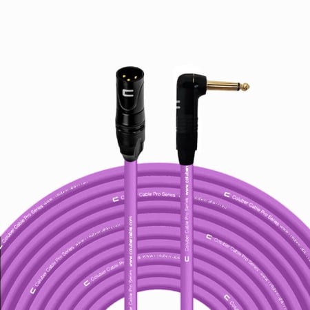 Coluber Cable - 3-Pin XLR Male to Right Angle 1/4" TS Unbalanced Mono Cable