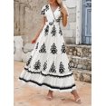 thumbnail image 4 of Vestido largo PRETTYGARDEN para mujer, verano 2025, cuello en V, estampado floral, 4 of 8