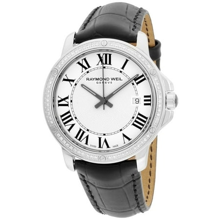 Raymond Weil Tango White Dial Leather Strap Men's Watch 5591-LS1-00300