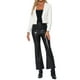 thumbnail image 2 of CHAQUETA DE MUJER INSPIRE CHIC DE CUERO SINTÉTICO, CORTA, SIN COLLAR, ABIERTO EN FRONTAL, CHAQUETAS DE MOTO BIKER L BLANCA, 2 of 6