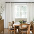 thumbnail image 6 of Beige White Linen Curtains Pinch Pleated 84 Inches Long for Living Room Bedroom Pleat with Rings Back Tab Semi Sheer Curtains 84 Inch Length 2 Panels Set Light Filtering Farmhouse Drapes, 6 of 8