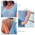 thumbnail image 2 of Long Sleeve Backless Sweater, Backless Sweater V Neck Loose Soft Comfortable  For Daily Life For Women For Dating ANGGREK L azul, 2 of 5