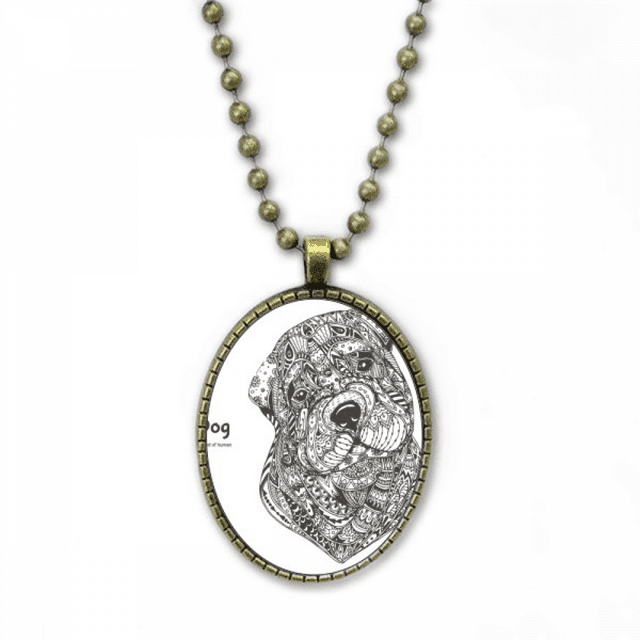 Paint Puppy Friend Company Necklace Vintage Chain Bead Pendant Jewelry Collection