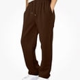 thumbnail image 2 of DJDLJWCJ Boys Fleece Lined Sweatpants Winter Warm Straight Leg Pants Elastic Waist Side Pocket Casual Pants Brown Size 4T, 2 of 7