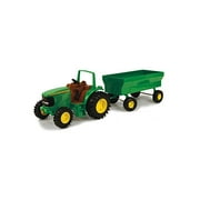 TOMY John Deere Kids Tractor Toy with Flarebox Wagon Set, 8 Inches