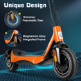 thumbnail image 4 of Electric Scooter with 10" Solid Tires, 850W Motor up to 25 MPH and 30 Miles Range, Folding Electric Scooter for Adults , Dual Braking System and App Control, Orange, 4 of 9
