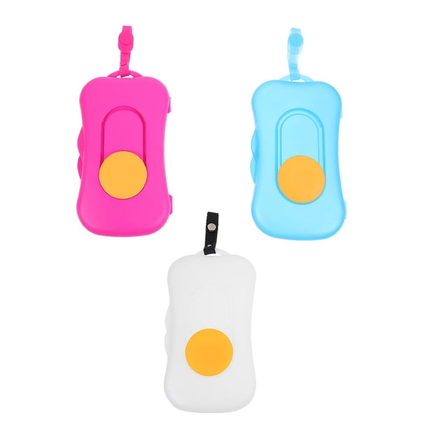 3 cajas de plástico reutilizables para toallitas húmedas de bebé, estuches de pañuelos portátiles de viaje (colores surtidos)
