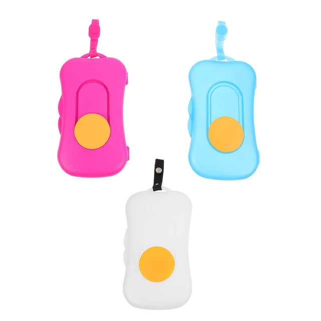EeaseMX 3 cajas de plástico reutilizables para toallitas húmedas de bebé, estuches de pañuelos portátiles de viaje (colores surtidos)