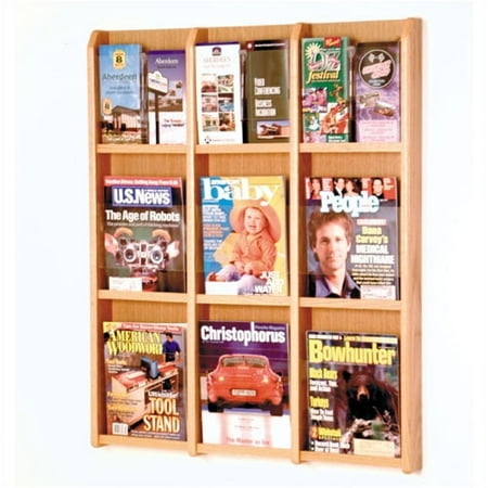 Overlapping Magazine Display - Wooden Mallet 9 Magazine / 18 Brochure Wall Display