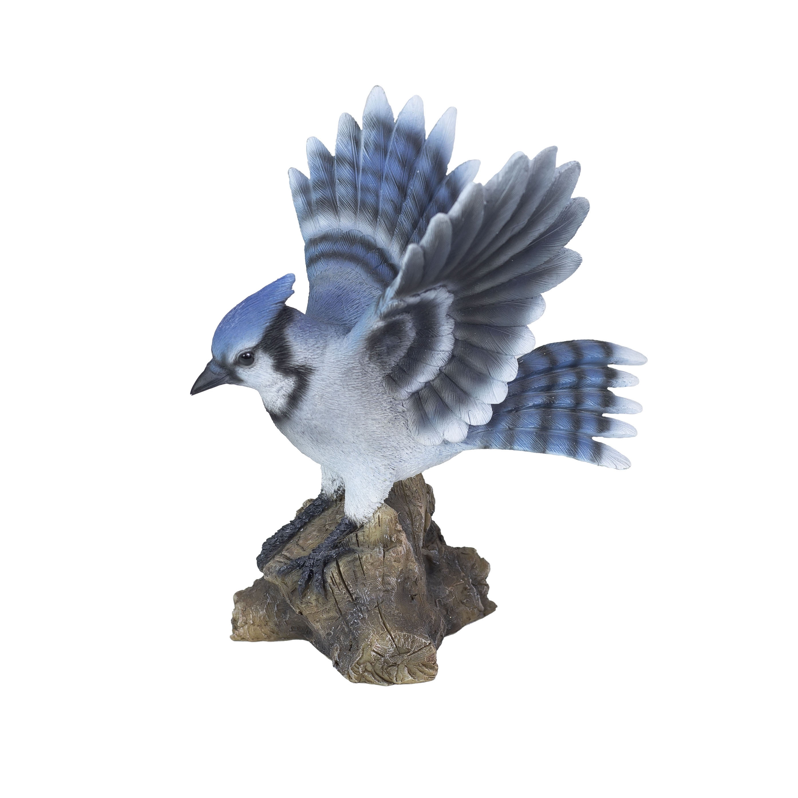 SOREAL Blue Blue Jay on stump | Handcrafted Decorative Bird Statue for Home & Garden | Premium Polyresin, Weather-Resistant Indoor/Outdoor Decor