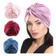 thumbnail image 2 of Gorro de dormir de satén sedoso con doble nudo para mujer, gorro de dormir nocturno, cubierta con cinta elástica, cómodo para la cabeza, 2 of 5