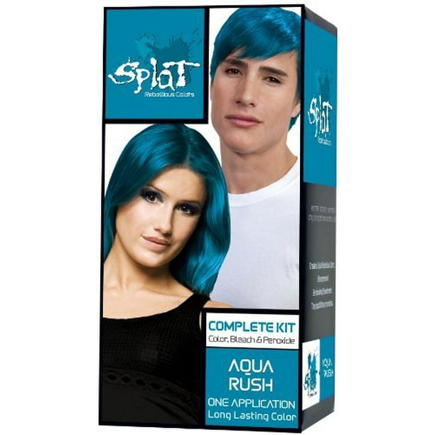 Splat Complete/Semi Permanent Hair Colour Kit Aqua Rush by Splat - Splat Complete/Semi Permanent Hair Colour Kit Aqua Rush by Splat -